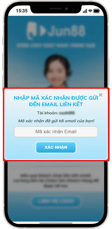 Bước 5: Nhập mã xác nhận => XÁC NHẬN